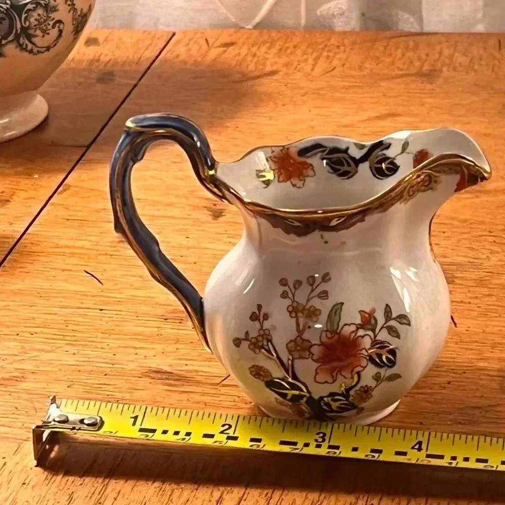 Royal Doulton Matsumai‎ Pitcher or Creamer Floral cobalt blue, gilded gold rim